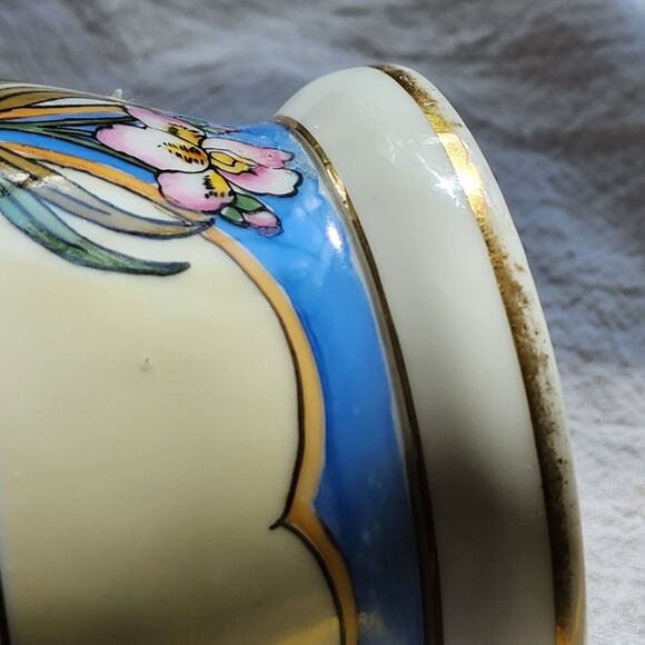 Vintage 1930's Noritake Art Neuveau CHINA JELLY JAR no lid or ladle IRIS FLOWER - Picture 11 of 14